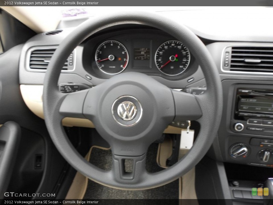 Cornsilk Beige Interior Steering Wheel for the 2012 Volkswagen Jetta SE Sedan #52178497