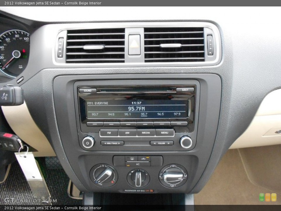 Cornsilk Beige Interior Controls for the 2012 Volkswagen Jetta SE Sedan #52178518