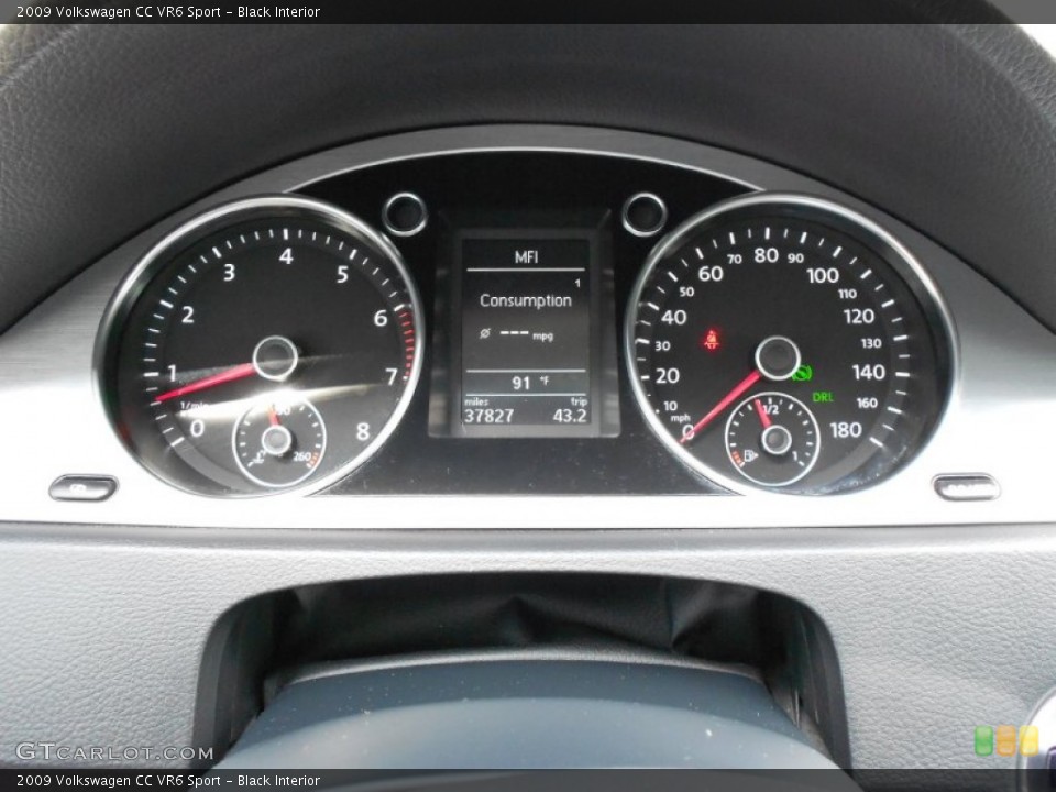Black Interior Gauges for the 2009 Volkswagen CC VR6 Sport #52180795
