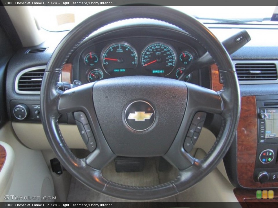 Light Cashmere/Ebony Interior Steering Wheel for the 2008 Chevrolet Tahoe LTZ 4x4 #52186426