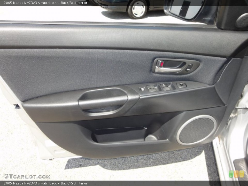 Black/Red Interior Door Panel for the 2005 Mazda MAZDA3 s Hatchback #52186900