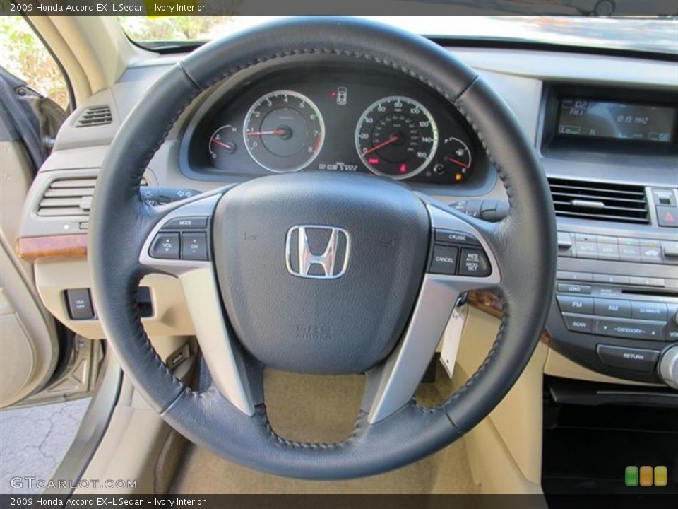 Ivory Interior Steering Wheel for the 2009 Honda Accord EX-L Sedan #52189744