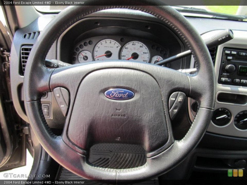 Ebony Black Interior Steering Wheel for the 2004 Ford Escape Limited 4WD #52190773