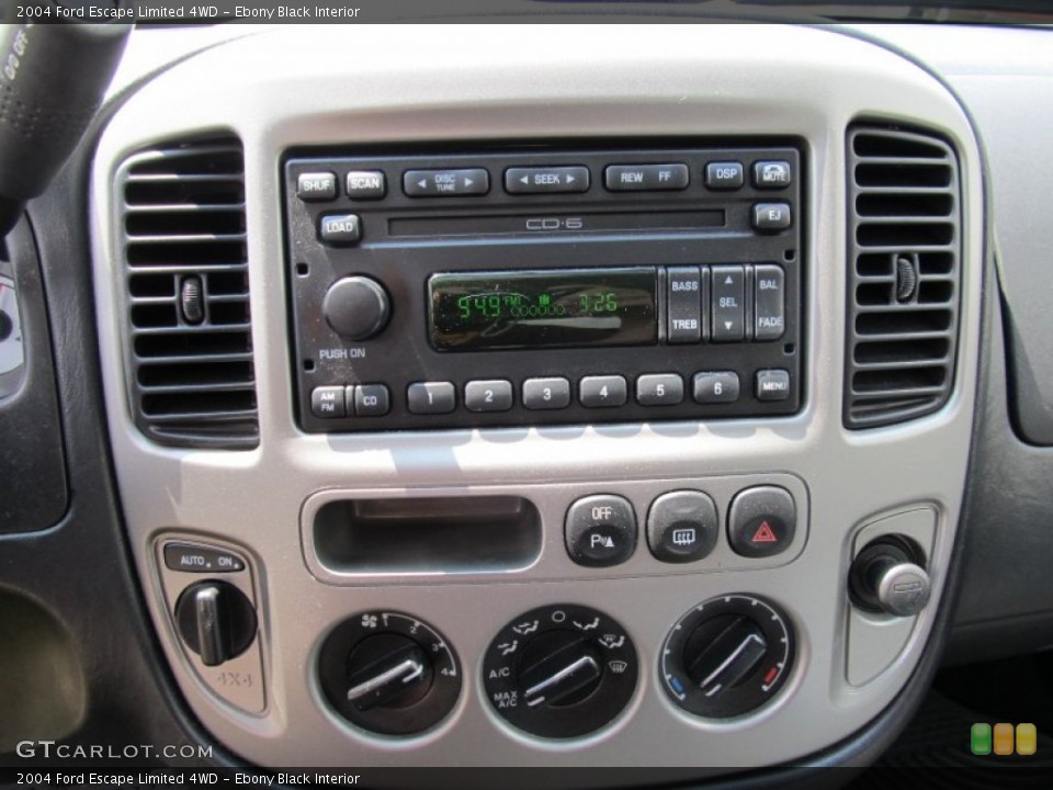 Ebony Black Interior Controls for the 2004 Ford Escape Limited 4WD #52190800
