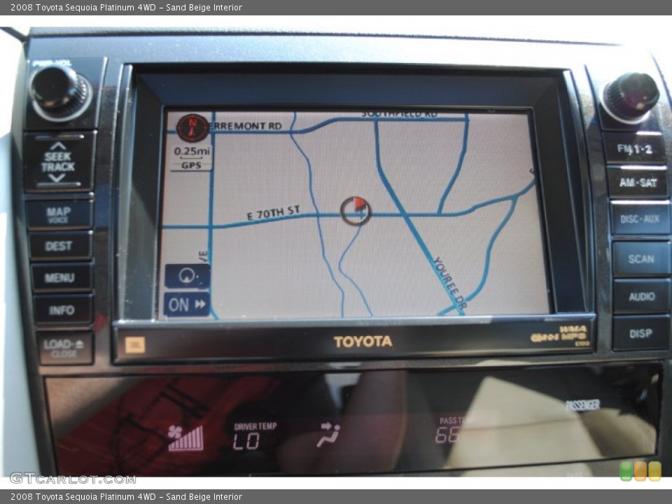 Sand Beige Interior Navigation for the 2008 Toyota Sequoia Platinum 4WD #52195252