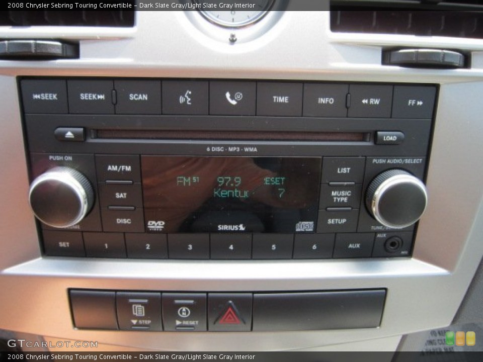 Dark Slate Gray/Light Slate Gray Interior Controls for the 2008 Chrysler Sebring Touring Convertible #52201687