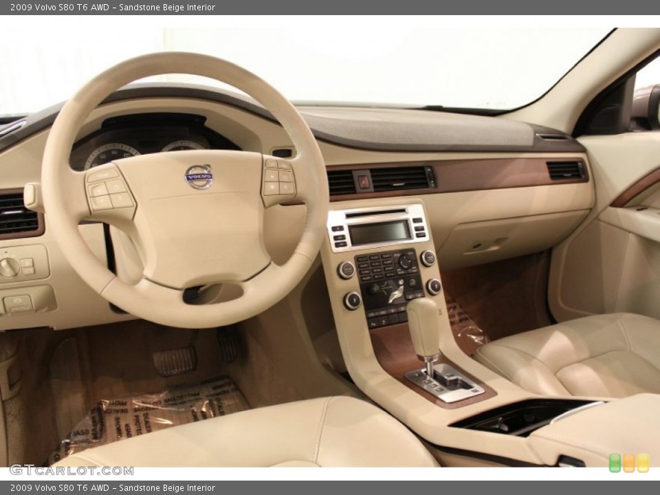 Sandstone Beige Interior Dashboard for the 2009 Volvo S80 T6 AWD #52205392