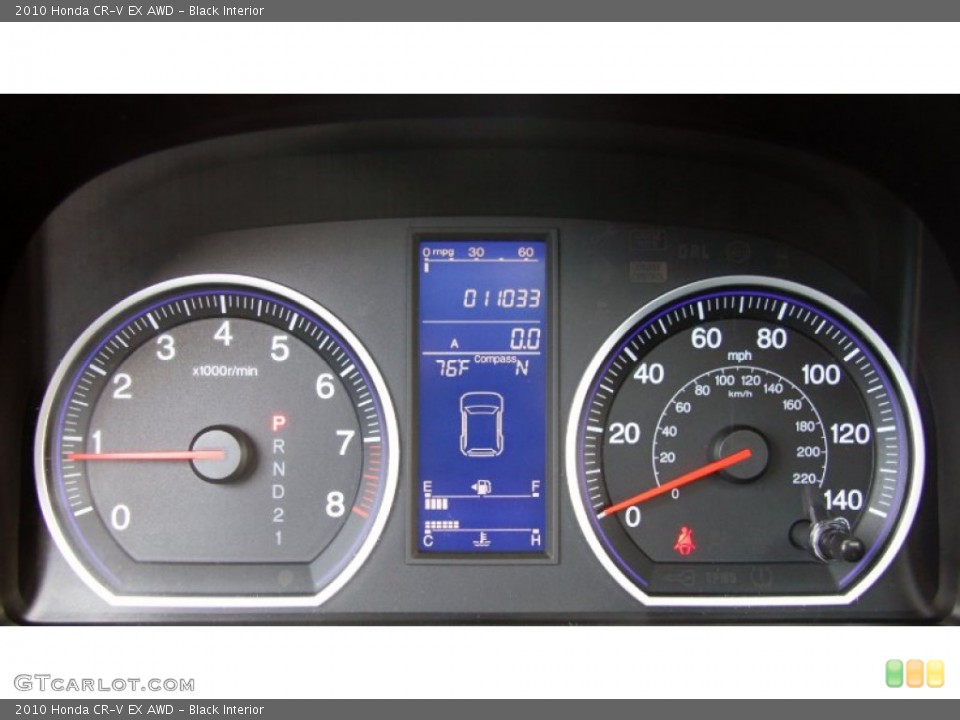 Black Interior Gauges for the 2010 Honda CR-V EX AWD #52205686