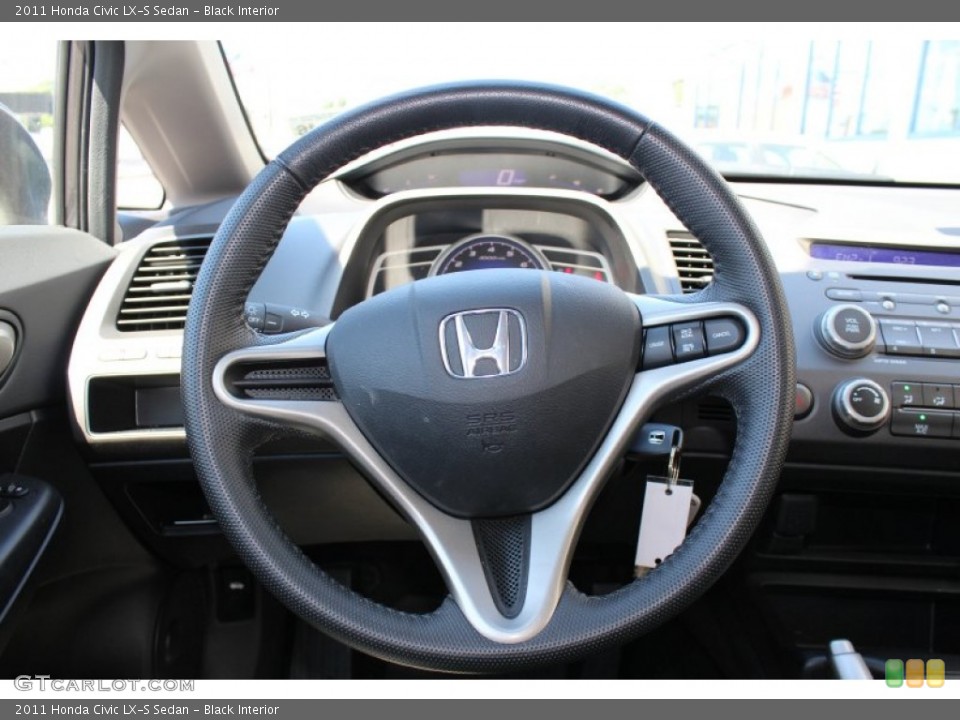 Black Interior Steering Wheel for the 2011 Honda Civic LX-S Sedan #52213378