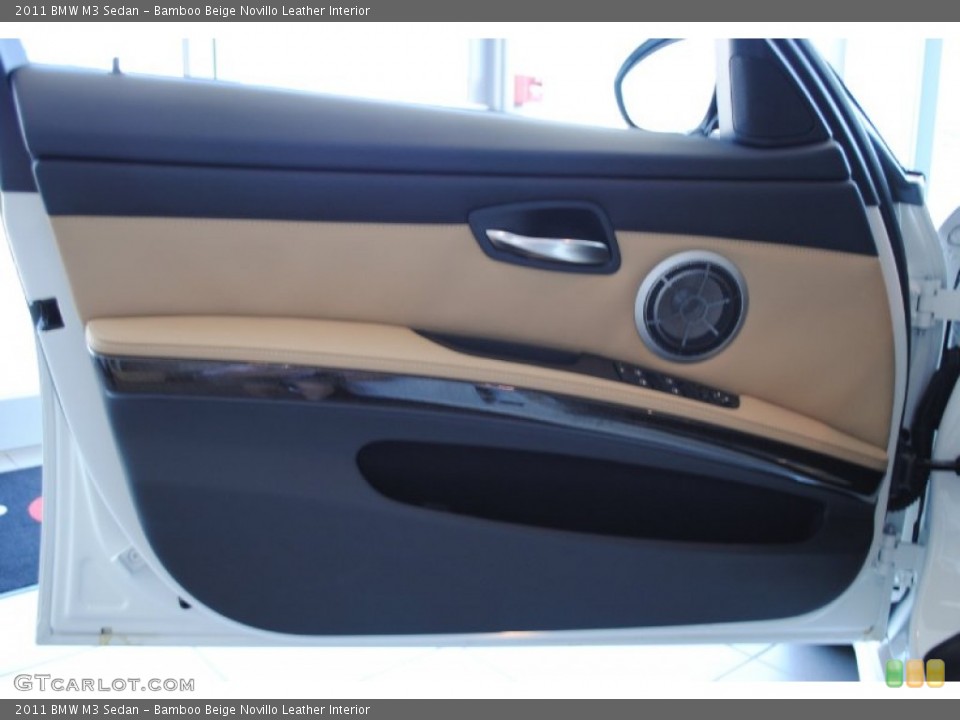 Bamboo Beige Novillo Leather Interior Door Panel for the 2011 BMW M3 Sedan #52217569