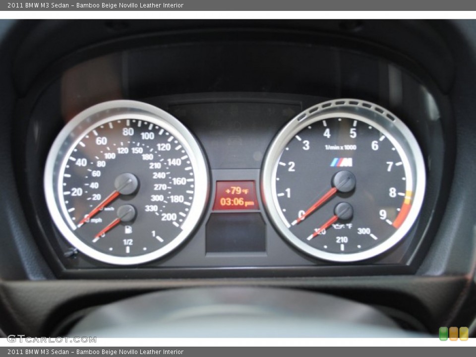 Bamboo Beige Novillo Leather Interior Gauges for the 2011 BMW M3 Sedan #52217671