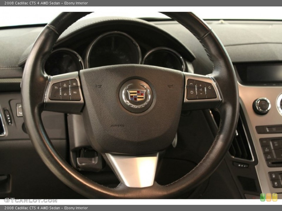Ebony Interior Steering Wheel for the 2008 Cadillac CTS 4 AWD Sedan #52219732