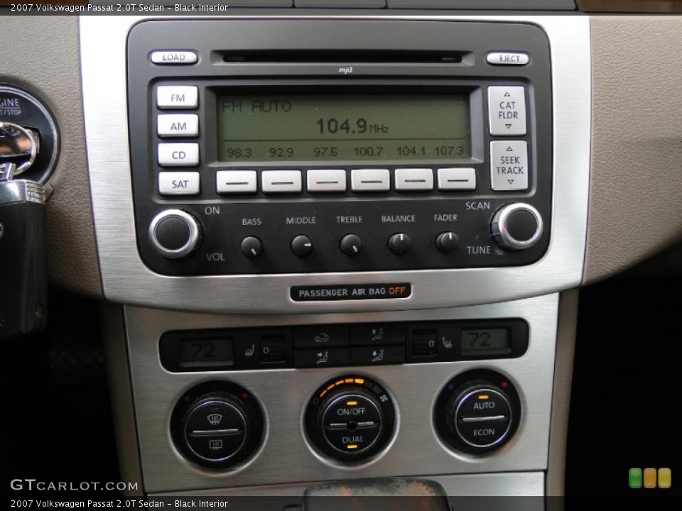 Black Interior Controls for the 2007 Volkswagen Passat 2.0T Sedan #52223878
