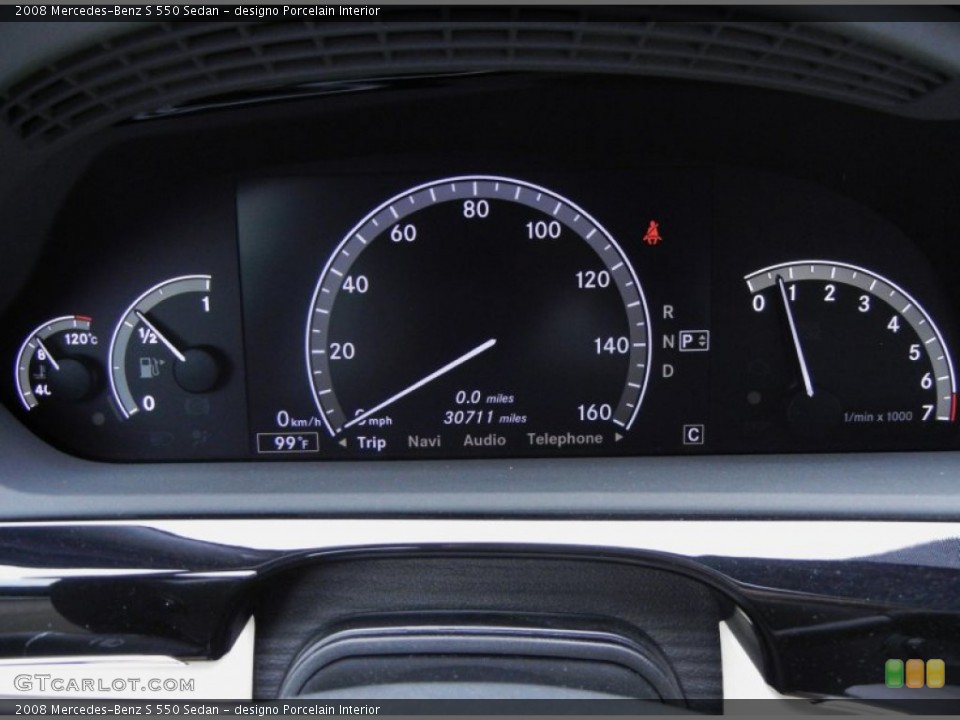 designo Porcelain Interior Gauges for the 2008 Mercedes-Benz S 550 Sedan #52224964