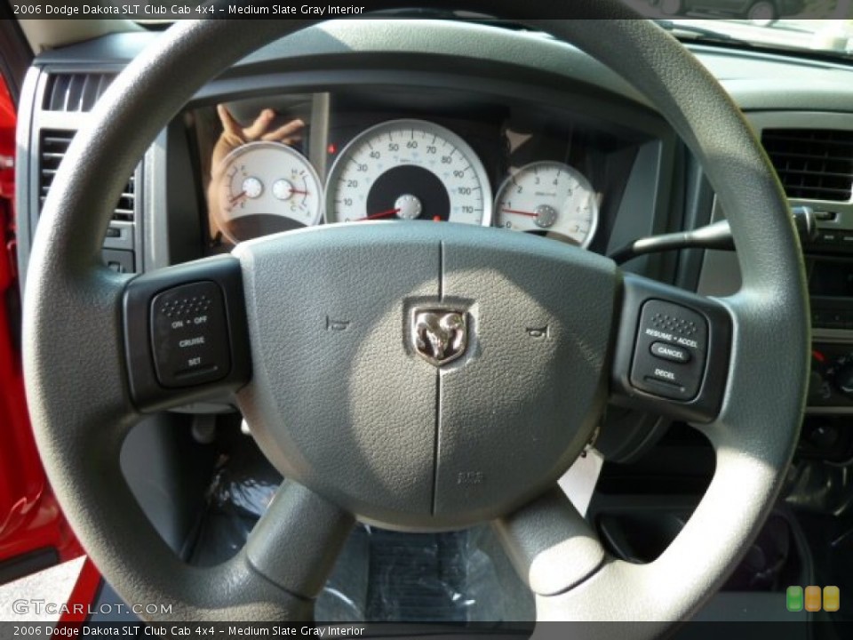 Medium Slate Gray Interior Steering Wheel for the 2006 Dodge Dakota SLT Club Cab 4x4 #52227961