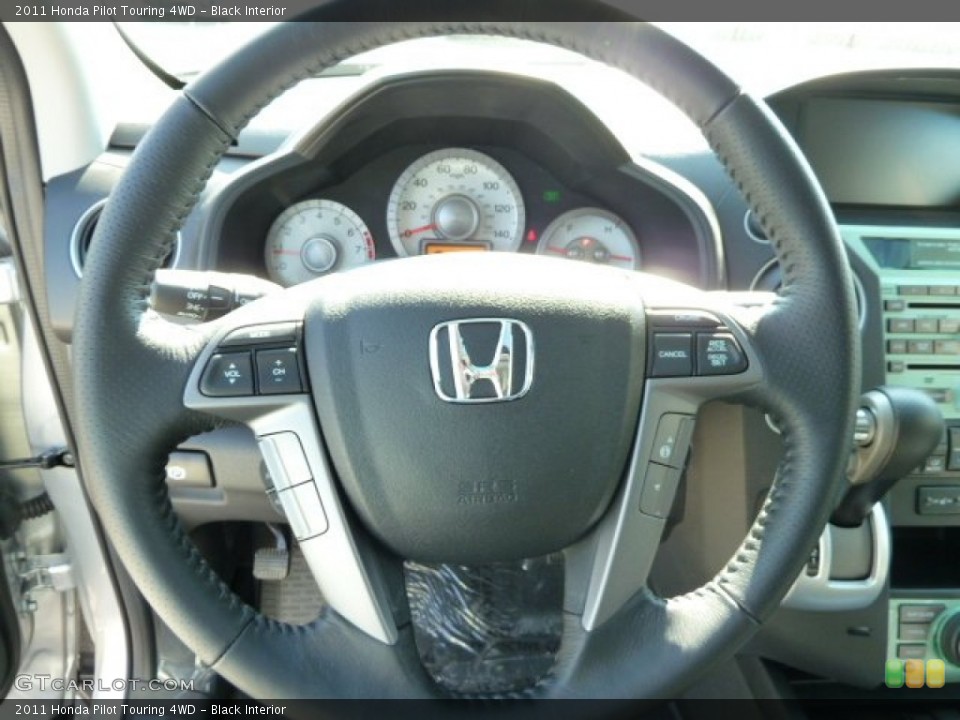 Black Interior Steering Wheel for the 2011 Honda Pilot Touring 4WD #52230496
