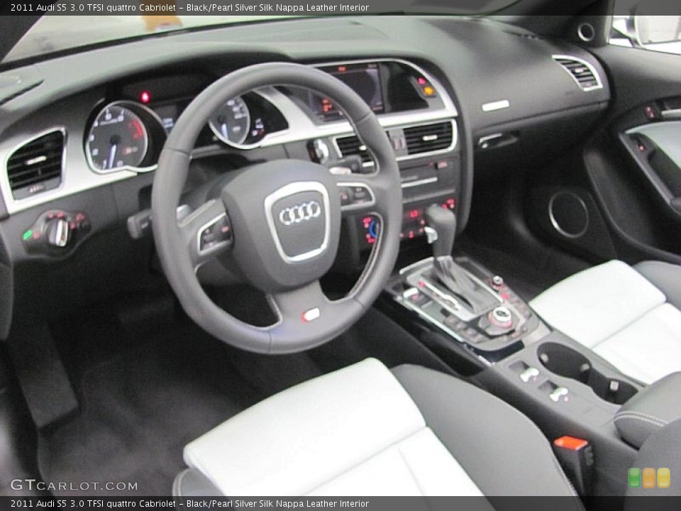Black/Pearl Silver Silk Nappa Leather Interior Prime Interior for the 2011 Audi S5 3.0 TFSI quattro Cabriolet #52232662