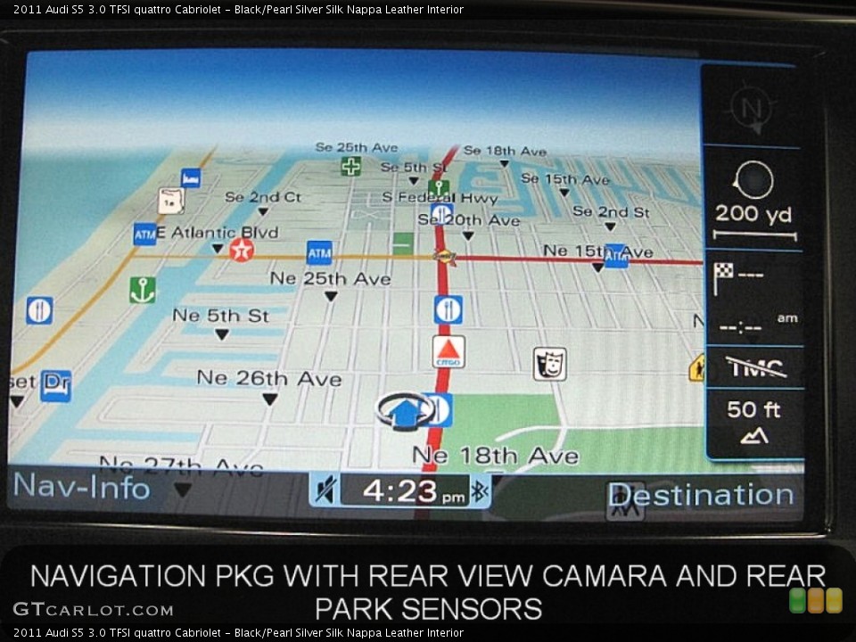 Black/Pearl Silver Silk Nappa Leather Interior Navigation for the 2011 Audi S5 3.0 TFSI quattro Cabriolet #52232767