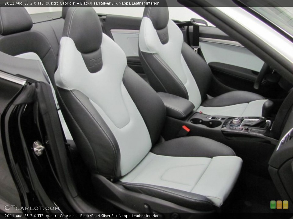 Black/Pearl Silver Silk Nappa Leather Interior Photo for the 2011 Audi S5 3.0 TFSI quattro Cabriolet #52232917