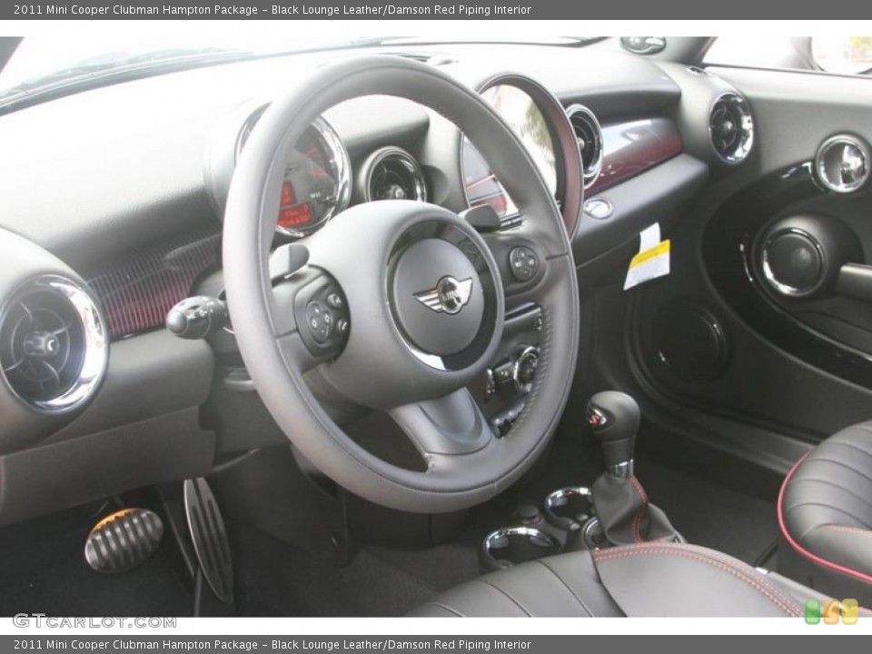 Black Lounge Leather/Damson Red Piping Interior Photo for the 2011 Mini Cooper Clubman Hampton Package #52234498