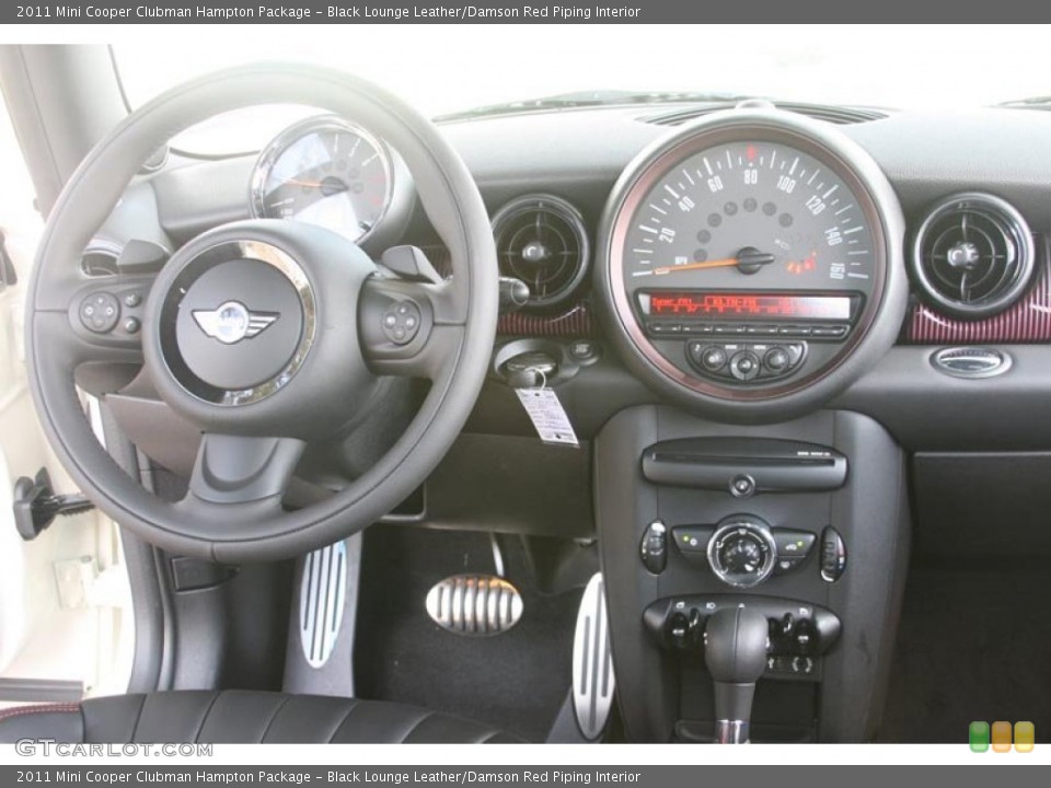 Black Lounge Leather/Damson Red Piping Interior Gauges for the 2011 Mini Cooper Clubman Hampton Package #52234771