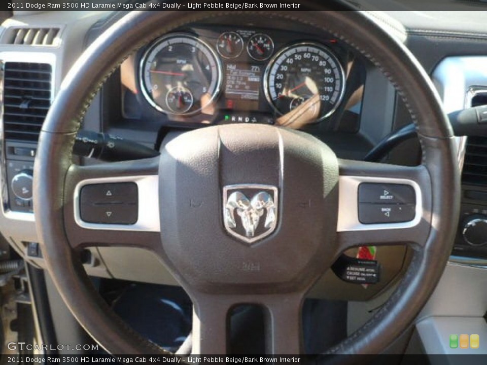 Light Pebble Beige/Bark Brown Interior Steering Wheel for the 2011 Dodge Ram 3500 HD Laramie Mega Cab 4x4 Dually #52234942