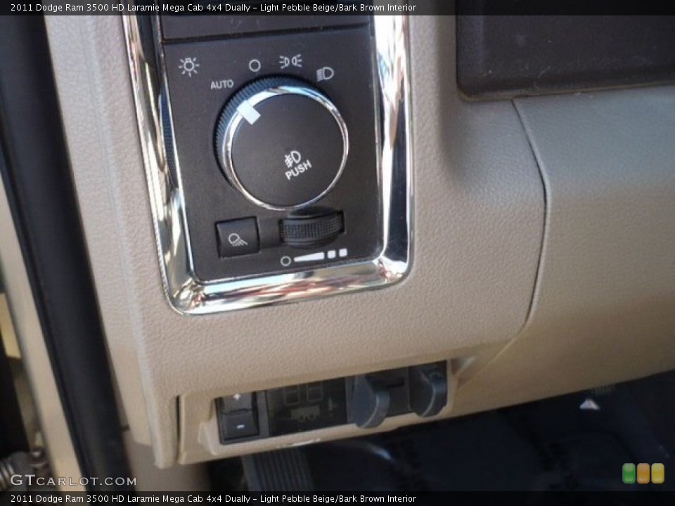Light Pebble Beige/Bark Brown Interior Controls for the 2011 Dodge Ram 3500 HD Laramie Mega Cab 4x4 Dually #52235206