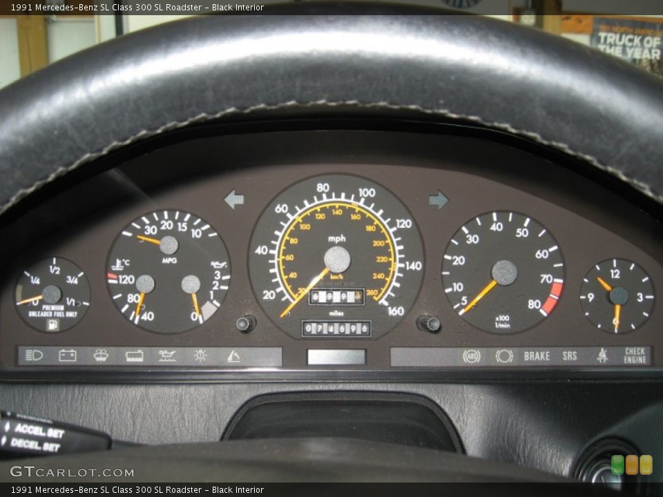 Black Interior Gauges for the 1991 Mercedes-Benz SL Class 300 SL Roadster #52236595