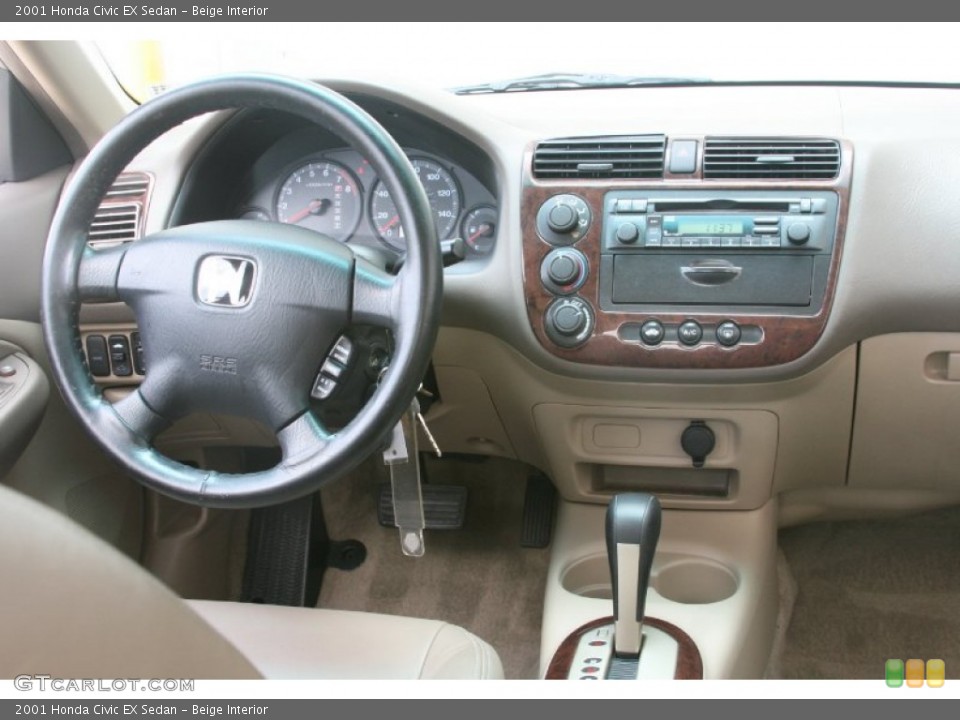 Beige Interior Dashboard for the 2001 Honda Civic EX Sedan #52237855