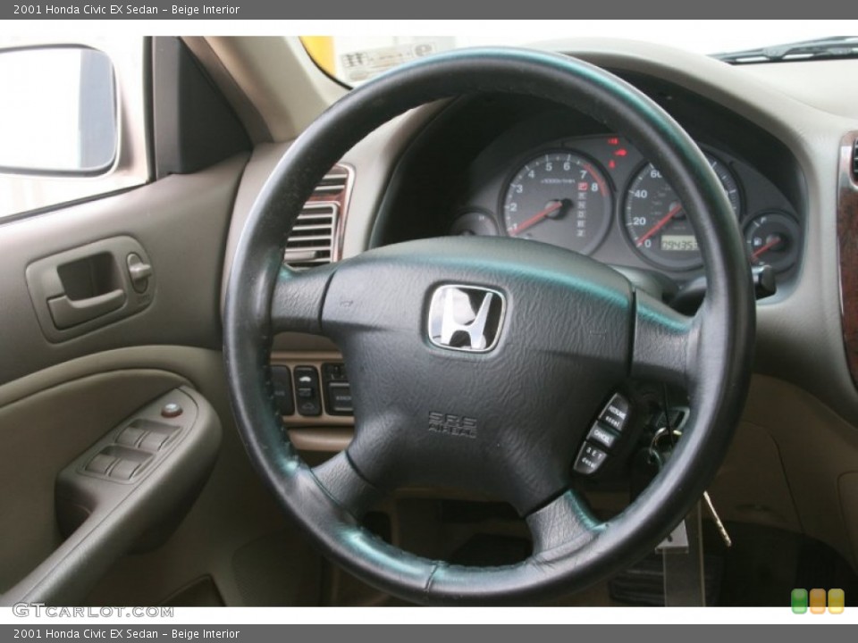 Beige Interior Steering Wheel for the 2001 Honda Civic EX Sedan #52237873