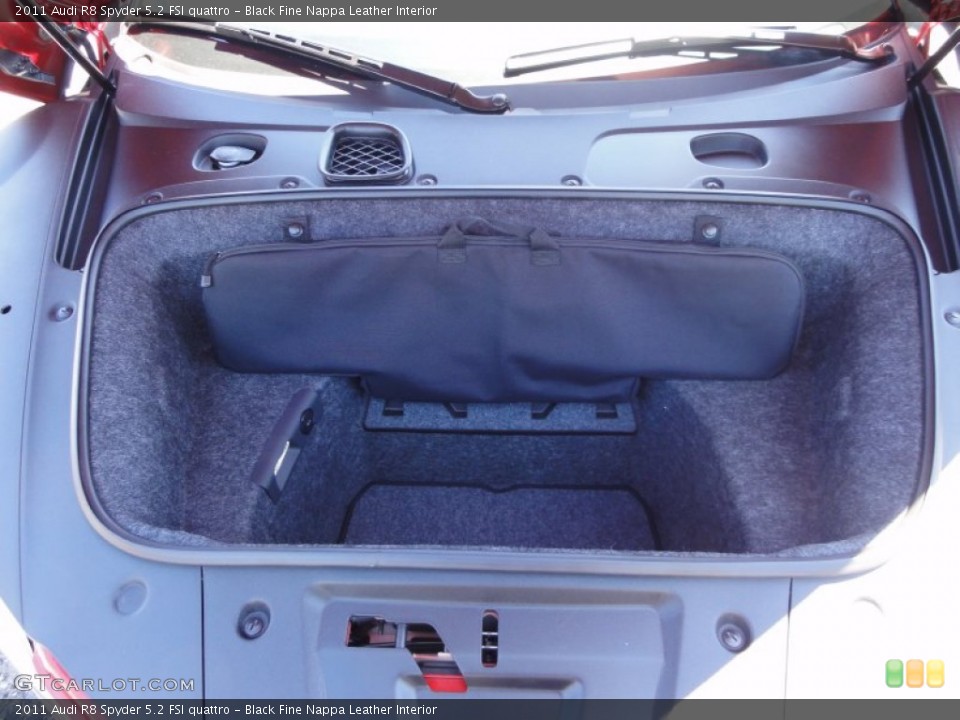 Black Fine Nappa Leather Interior Trunk for the 2011 Audi R8 Spyder 5.2 FSI quattro #52240369