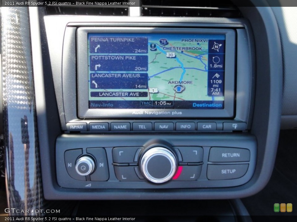 Black Fine Nappa Leather Interior Navigation for the 2011 Audi R8 Spyder 5.2 FSI quattro #52240429