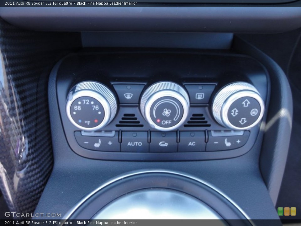 Black Fine Nappa Leather Interior Controls for the 2011 Audi R8 Spyder 5.2 FSI quattro #52240438