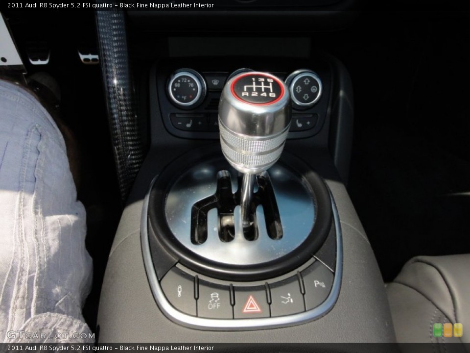 Black Fine Nappa Leather Interior Transmission for the 2011 Audi R8 Spyder 5.2 FSI quattro #52240447