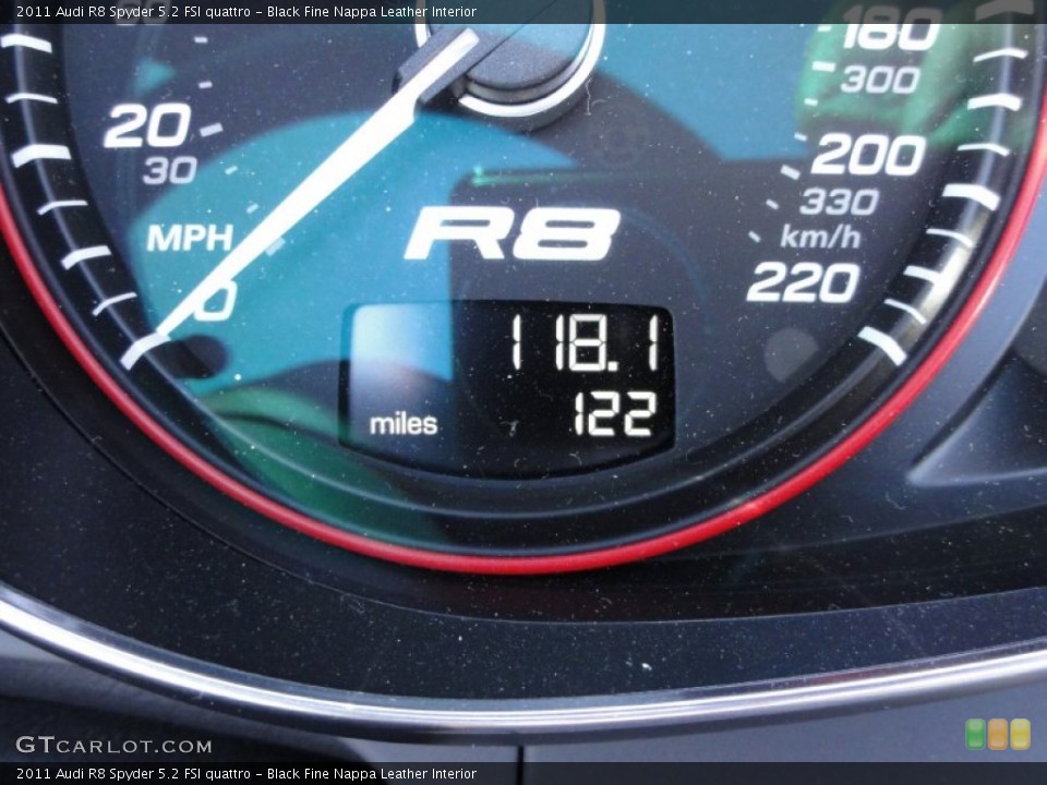 Black Fine Nappa Leather Interior Gauges for the 2011 Audi R8 Spyder 5.2 FSI quattro #52240486
