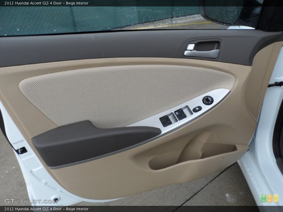 Beige Interior Door Panel for the 2012 Hyundai Accent GLS 4 Door #52242310