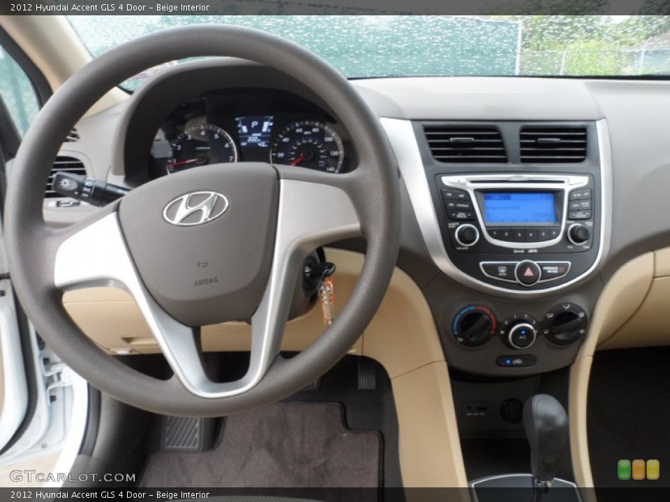 Beige Interior Dashboard for the 2012 Hyundai Accent GLS 4 Door #52242364