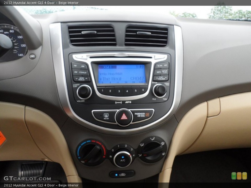 Beige Interior Controls for the 2012 Hyundai Accent GLS 4 Door #52242391