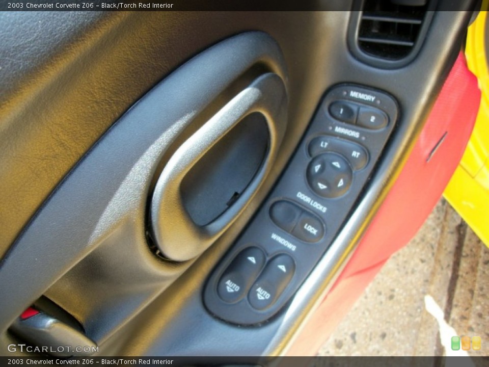 Black/Torch Red Interior Controls for the 2003 Chevrolet Corvette Z06 #52242592
