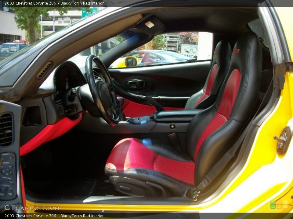 Black/Torch Red Interior Photo for the 2003 Chevrolet Corvette Z06 #52242610