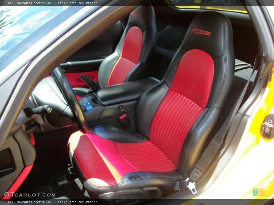 Black/Torch Red Interior Photo for the 2003 Chevrolet Corvette Z06 #52242631