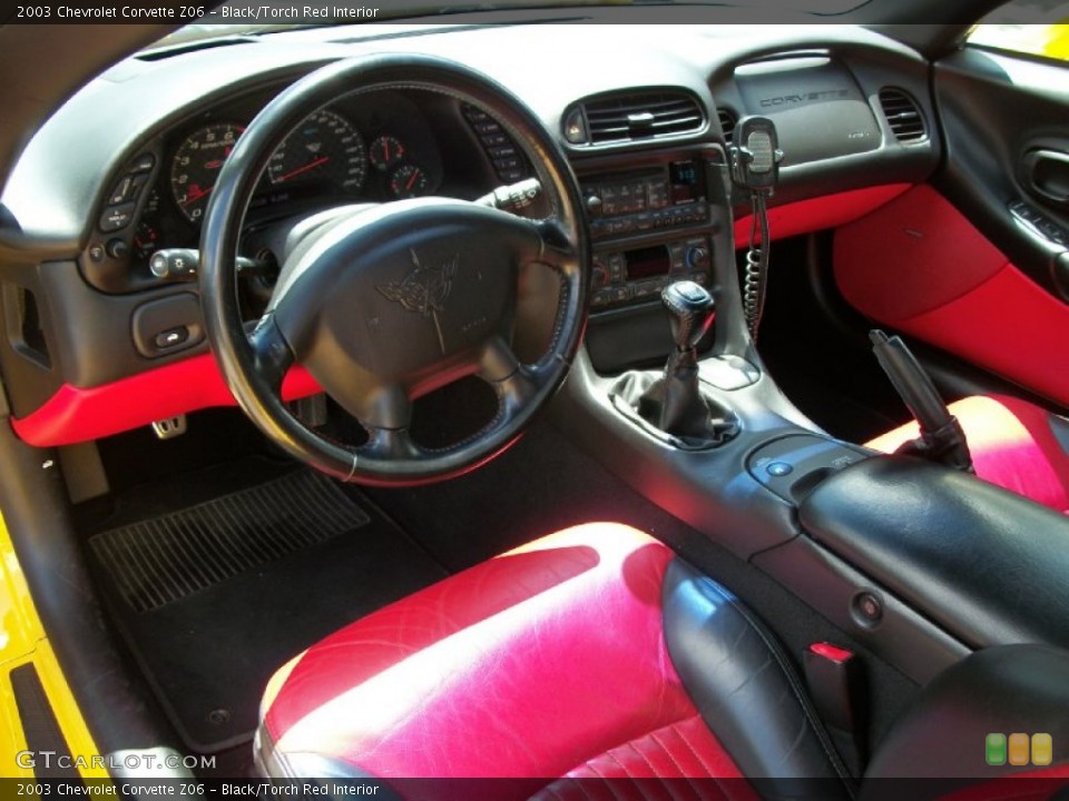 Black/Torch Red 2003 Chevrolet Corvette Interiors