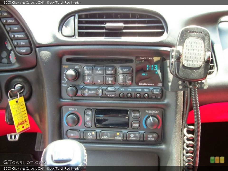Black/Torch Red Interior Controls for the 2003 Chevrolet Corvette Z06 #52242664