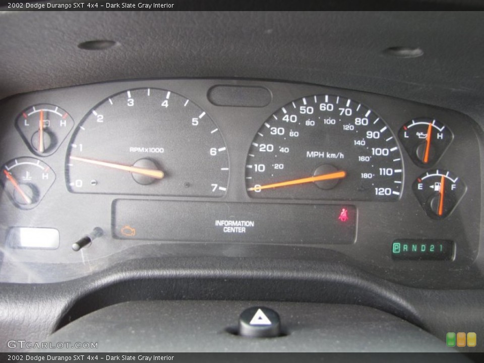 Dark Slate Gray Interior Gauges for the 2002 Dodge Durango SXT 4x4 #52244176