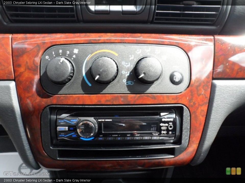 Dark Slate Gray Interior Controls for the 2003 Chrysler Sebring LXi Sedan #52244938