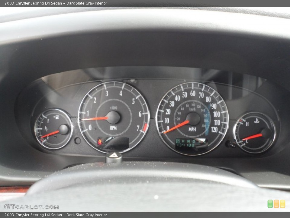 Dark Slate Gray Interior Gauges for the 2003 Chrysler Sebring LXi Sedan #52244983