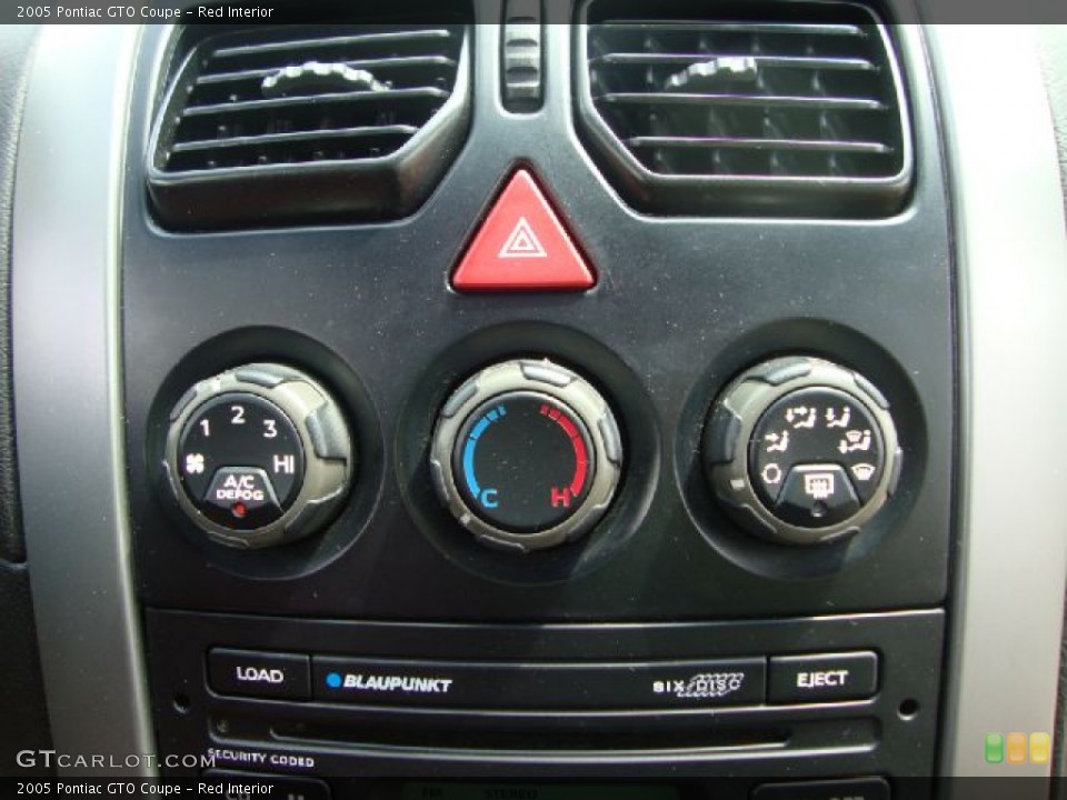 Red Interior Controls for the 2005 Pontiac GTO Coupe #52250209
