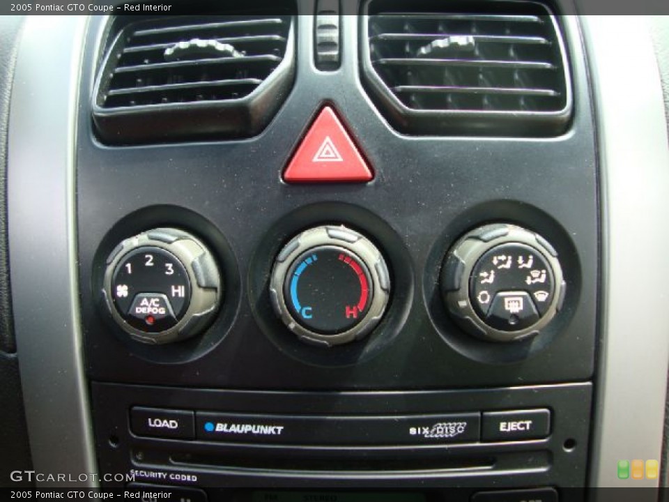 Red Interior Controls for the 2005 Pontiac GTO Coupe #52250209