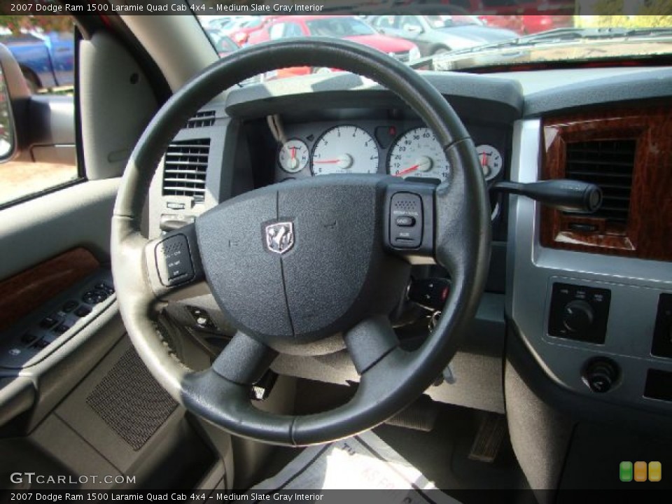 Medium Slate Gray Interior Steering Wheel for the 2007 Dodge Ram 1500 Laramie Quad Cab 4x4 #52253101
