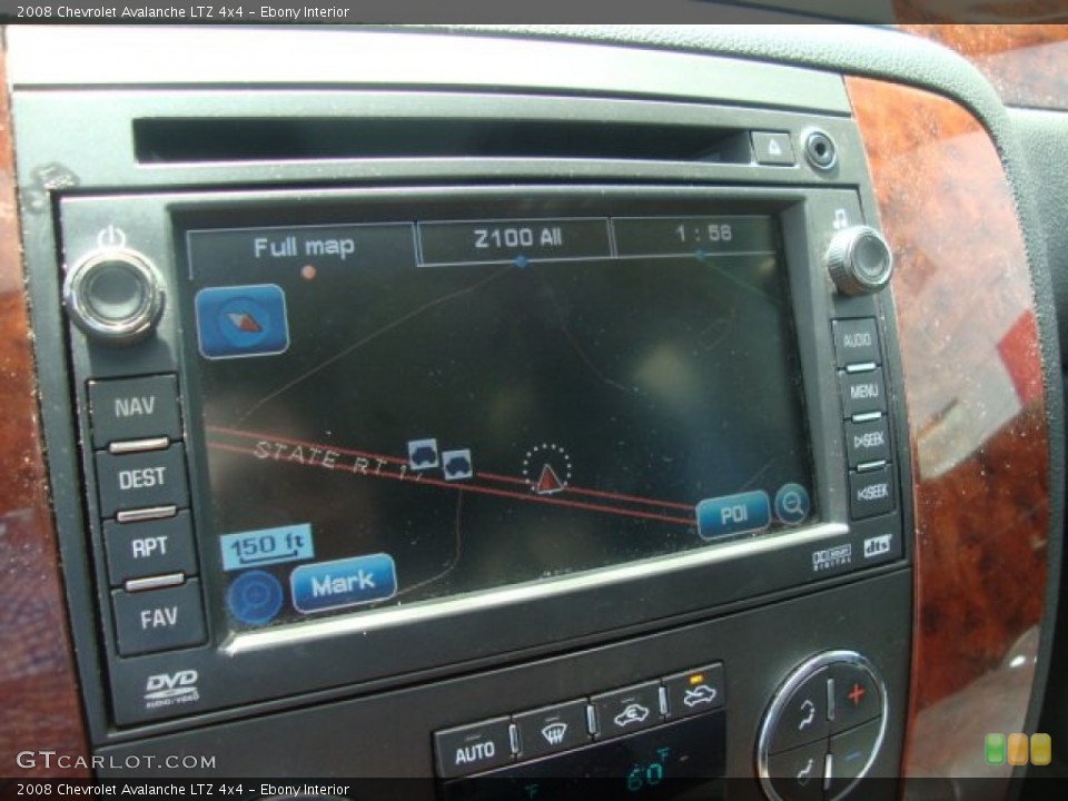 Ebony Interior Navigation for the 2008 Chevrolet Avalanche LTZ 4x4 #52253419